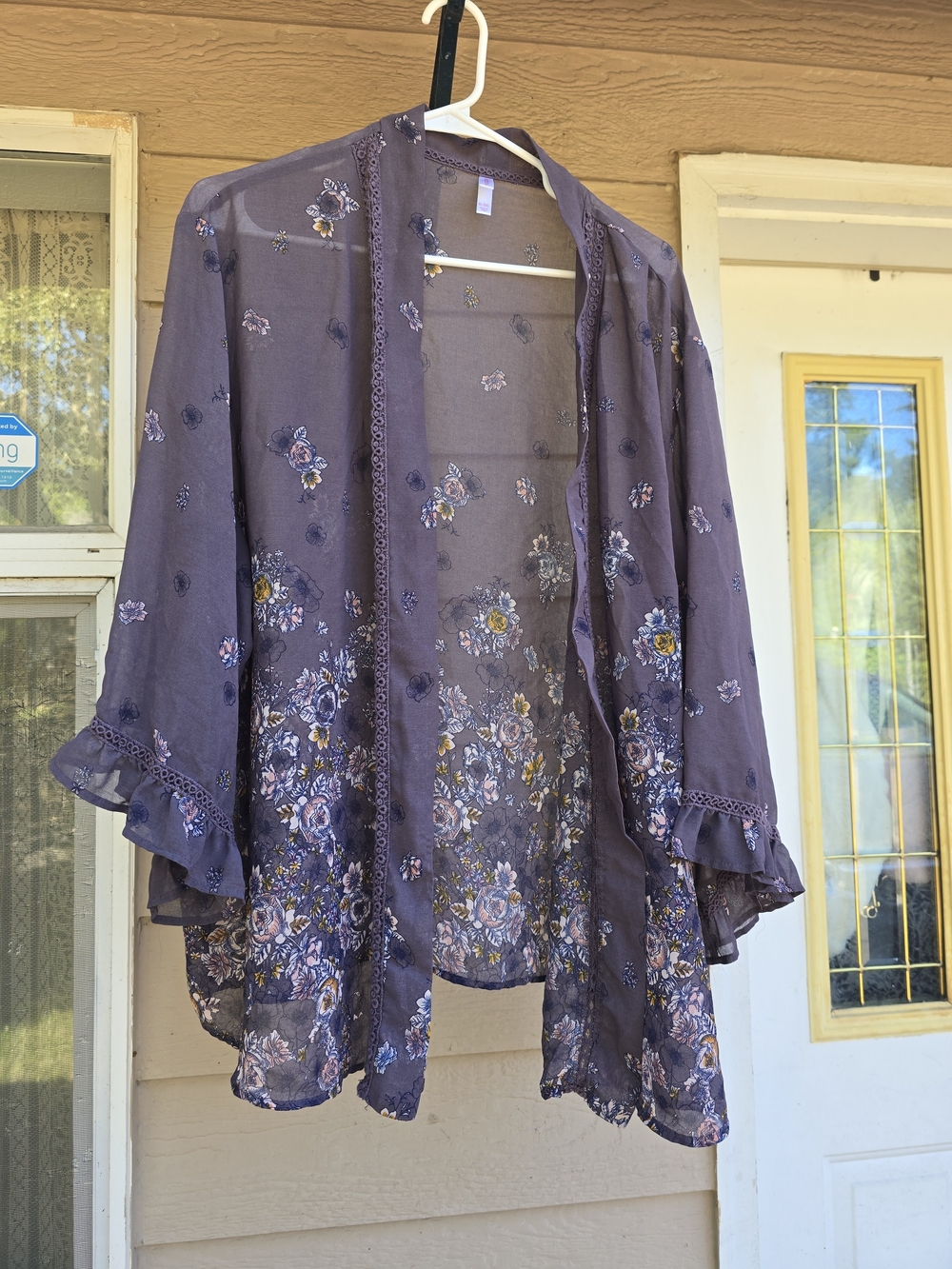 Xhilaration Cottagecore Purple Floral Kimono - XL/XXL